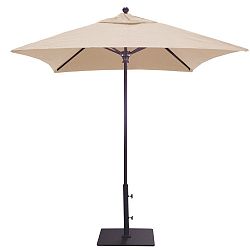 762SR59 - Galtech International - Manual Lift - 6' x 6' Square Umbrella 59: Antique Beige SR: SilverSunbrella Solid Colors -