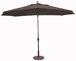 779AB70 - Galtech International - Deluxe Auto Tilt - 8' x 11' Oval Umbrella 70: Walnut AB: Antique BronzeSunbrella Solid Colors -