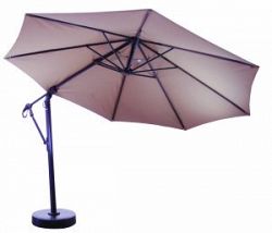 887bk49 - Galtech International - Cantilever - 11' Round Easy Lift and Tilt Umbrella 49: Cocoa BK: BlackSunbrella Solid Colors - Quick Ship -
