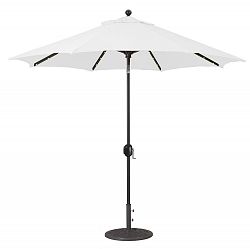 936AB54 - Galtech International - 9' Octagon Umberalla with LED Light 54: Natural AB: Antique BronzeSunbrella Solid Colors - Quick Ship -