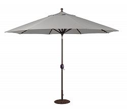 986AB55 - Galtech International - 11' Octagon Umbrella with LED Light 55: Taupe AB: Antique BronzeSunbrella Solid Colors - Quick Ship -