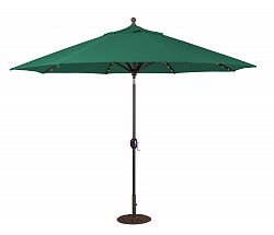986BK22 - Galtech International - 11' Octagon Umbrella with LED Light 22: Forest Green BK: BlackSuncrylic - Quick Ship -