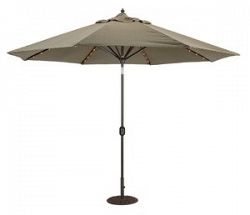 986AB88 - Galtech International - 11' Octagon Umbrella with LED Light 88: Henna Dupione AB: Antique BronzeSunbrella Patterns -