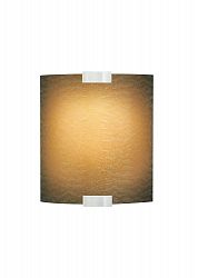 JW559BAMSI2DW - LBL Lighting - Omni - One Light Small Wall Sconce with Cover SL: Silver Finish INC: 60 Watt Incandescent - 120VDark Amber Glass -