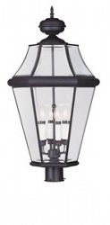 2368-07 - Livex Lighting - Georgetown - Four Light Outdoor Post Head Bronze Finish with Clear Beveled Glass - Georgetown