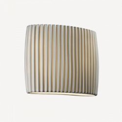 PNA-8855-WFAL - Justice Design - ADA Wide Oval Wall Sconce Waterfall Shade Impression - Porcelina