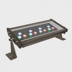 WWT1512HW15RGBZ - Jesco Lighting - WWT Series - 15W 12 LED Outdoor Hard Wire Wall Washer - 15 Beam Angle Bronze RGB Color Changing Color Output - WWT Series