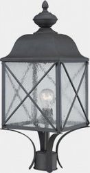 60/5625 - Nuvo Lighting - Wingate - One Light Outdoor Post Lantern Textured Black Finish with Clear Seed Glass - Wingate