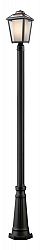 532PHMR-519P-BK - Z-Lite - Memphis - 112.2 Inch One Light Outdoor Post Lantern Black Finish with Clear Seedy/Matte Opal Glass - Memphis