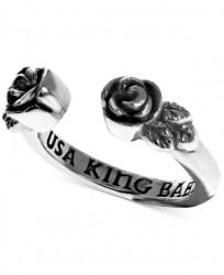 King Baby Women's Rose Cuff Ring in Sterling Silver
