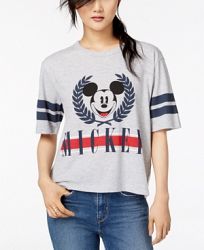 Mighty Fine Juniors' Mickey Mouse Varsity Graphic T-Shirt
