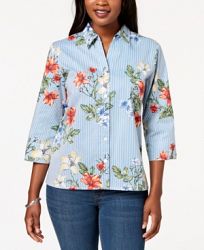 Alfred Dunner Petite Floral-Print Blouse, Created for Macy's