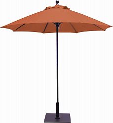 725W65 - Galtech International - Manual Lift - 7.5' Round Umbrella 65: Brick W: WhiteSunbrella Solid Colors - Quick Ship -