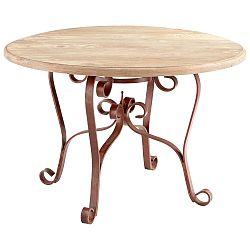 07014 - Cyan lighting - 48 Inch Victorian Table Dark Rust/Light French Grey Finish -