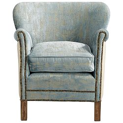 07709 - Cyan lighting - 29 Bailey Chair Blue Vintage Velvet Finish -