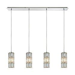 31486/4LP - Elk Lighting - Cynthia - Four Light Linear Pendant Polished Chrome Finish with Clear Crystal - Cynthia
