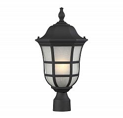 5-483-BK - Savoy House - Ashburn - One Light Outdoor Post Lantern Black Finish with Frosted Seeded Glass - Ashburn
