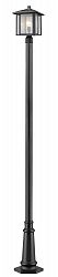 554PHB-557P-BK - Z-Lite - Aspen - 114 Inch One Light Outdoor Post Lantern Black Finish with Clear Seedy Glass - Aspen