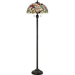 TF2801FVB - Quoizel Lighting - Hummingbird - Two Light Medium Floor Lamp Vintage Bronze Finish with Tiffany Glass - Hummingbird