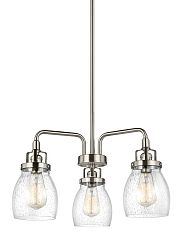 3114503-962 - Sea Gull Lighting - Belton - Three Light Chandelier Brushed Nickel Finish with Clear Seeded Glass - Belton