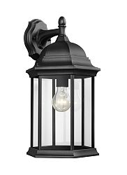 8438701-12 - Sea Gull Lighting - Sevier - One Light Large Wall Lantern Black Finish with Clear Glass - Sevier