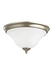 75381EN-965 - Sea Gull Lighting - Parkview - Two Light Flush Mount Antique Brushed Nickel Finish with Satin Etched Glass - Parkview