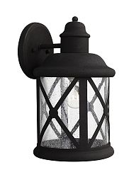 8721401-12 - Sea Gull Lighting - Lakeview - One Light Outdoor Wall Sconce Incandescent:100 Watt Black Finish with Clear Seeded Glass - Lakeview
