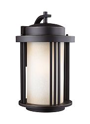 8847901-71 - Sea Gull Lighting - Crowell - One Light Large Outdoor Wall Lantern Medium Base: 100W Antique Bronze Finish with Creme Parchment Glass - Crowell