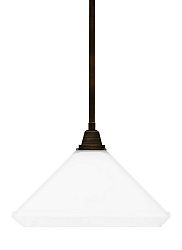 6550401-710 - Sea Gull Lighting - Denhelm - One Light Pendant Burnt Sienna Finish with Etched/White Glass - Denhelm