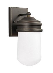 8512691S-71 - Sea Gull Lighting - Mount Greenwood - 12.56 9W 1 LED Small Outdoor Wall Lantern Antique Bronze Finish with Frosted Seeded Glass - Mount Greenwood