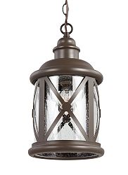 6221401-71 - Sea Gull Lighting - Lakeview - One Light Outdoor Pendant Antique Bronze Finish with Clear Seeded Glass - Lakeview