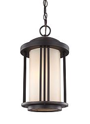 6247901-71 - Sea Gull Lighting - Crowell - One Light Outdoor Pendant Medium Base: 100W Antique Bronze Finish with Creme Parchment Glass - Crowell