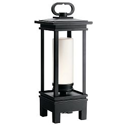 49473RZLED - Kichler Lighting - Portable LED Lantern with Bluetooth Speaker Rubbed Bronze Finish with Satin Etched Opal Glass - South Hope