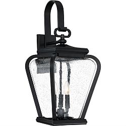 PRV8412K - Quoizel Lighting - Province - 3 Light Outdoor Wall Lantern Mystic Black Finish with Clear Seedy Glass - Province