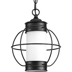 P550014-031 - Progress Lighting - Haddon - One Light Outdoor Hanging Lantern Black Finish with Etched Opal Glass - Haddon