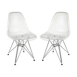 4210-003/S2 - Sterling Industries - Invisible Jette - 31.89 Chair (Set of 2) Clear/Chrome Finish - Invisible Jette