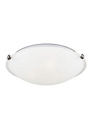 7543502EN3-962 - Sea Gull Lighting - Clip - Two Light Flush Mount Brushed Nickel Finish with Satin Etched Glass - Clip