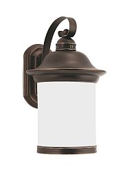 89192EN3-71 - Sea Gull Lighting - Hermitage - 9 Inch One Light Outdoor Wall Lantern Antique Bronze Finish with Frosted Glass - Hermitage