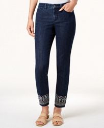 Charter Club Bristol Skinny Embroidered-Ankle Jeans, Created for Macy's