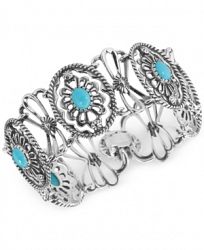 American West Turquoise Link Bracelet (6-2/3 ct. t. w. ) in Sterling Silver