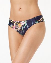 Trina Turk Fiji Floral-Print Side-Shirred Hipster Bikini Bottoms Women's Swimsuit