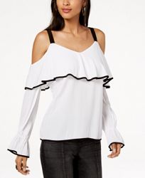 I. n. c. Ruffled Cold-Shoulder Top, Created for Macy's