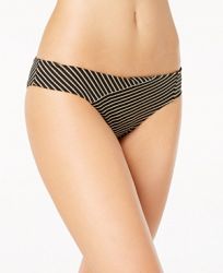 Bar Iii Metallic-Stripe Hipster Bikini Bottoms, Created for Macy's Women's Swimsuit