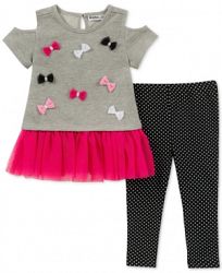 Kids Headquarters Baby Girls 2-Pc. Cold-Shoulder Tunic & Printed Leggings Set