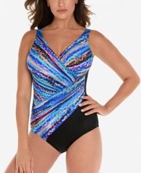 Miraclesuit Animal Spectrum Printed Twist-Front Allover Slimming One-Piece Swimsuit Women's Swimsuit