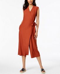Eileen Fisher Wrap-Front Cropped Jumpsuit, Regular & Petite