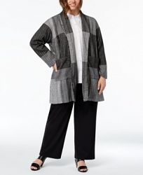 Eileen Fisher Plus Size Cotton Patchwork Jacket