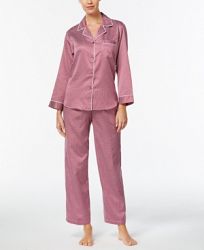 Miss Elaine Printed Satin Pajama Set