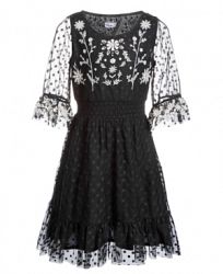 Epic Threads Big Girls Embroidered Dot Mesh Dress, Created for Macy's