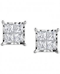 Trumiracle Diamond Quad Stud Earrings (1/2 ct. t. w. ) in 14k White Gold or 14k Gold